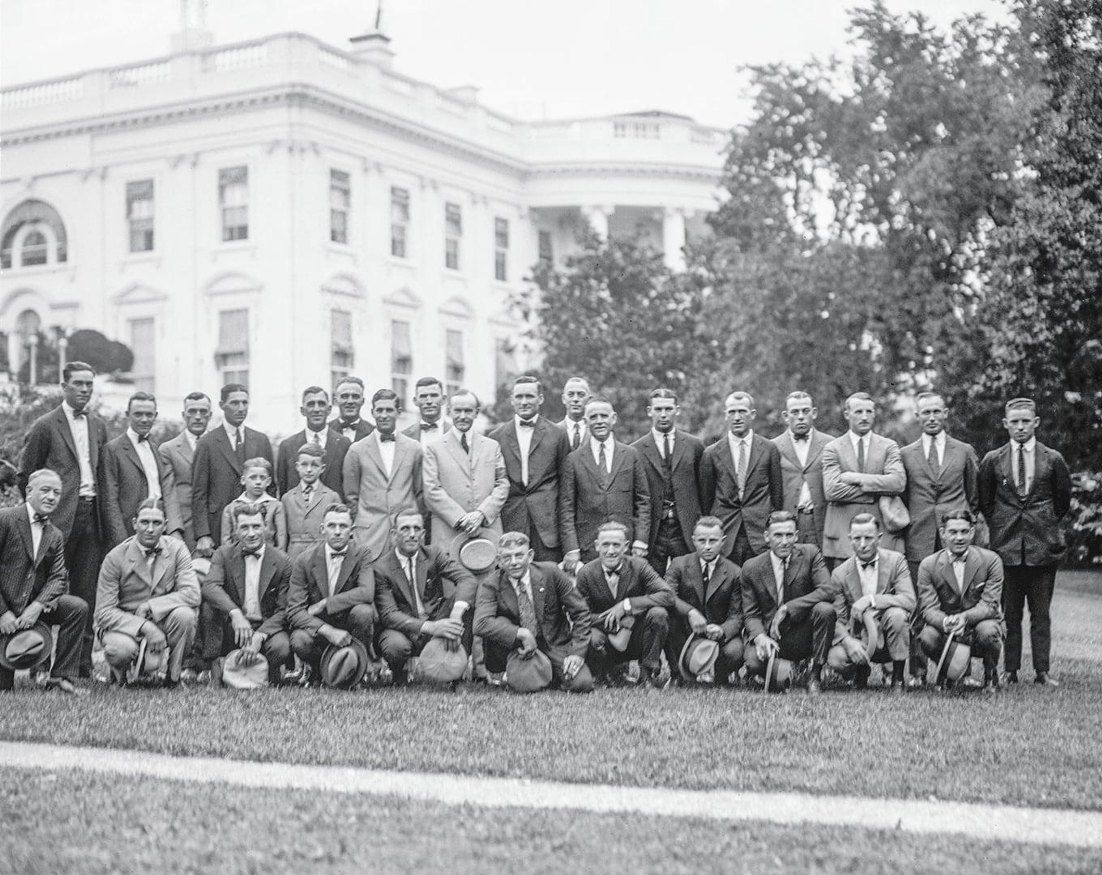 4496 mas 1924 coolidge poses with washington senators baseball team whha1