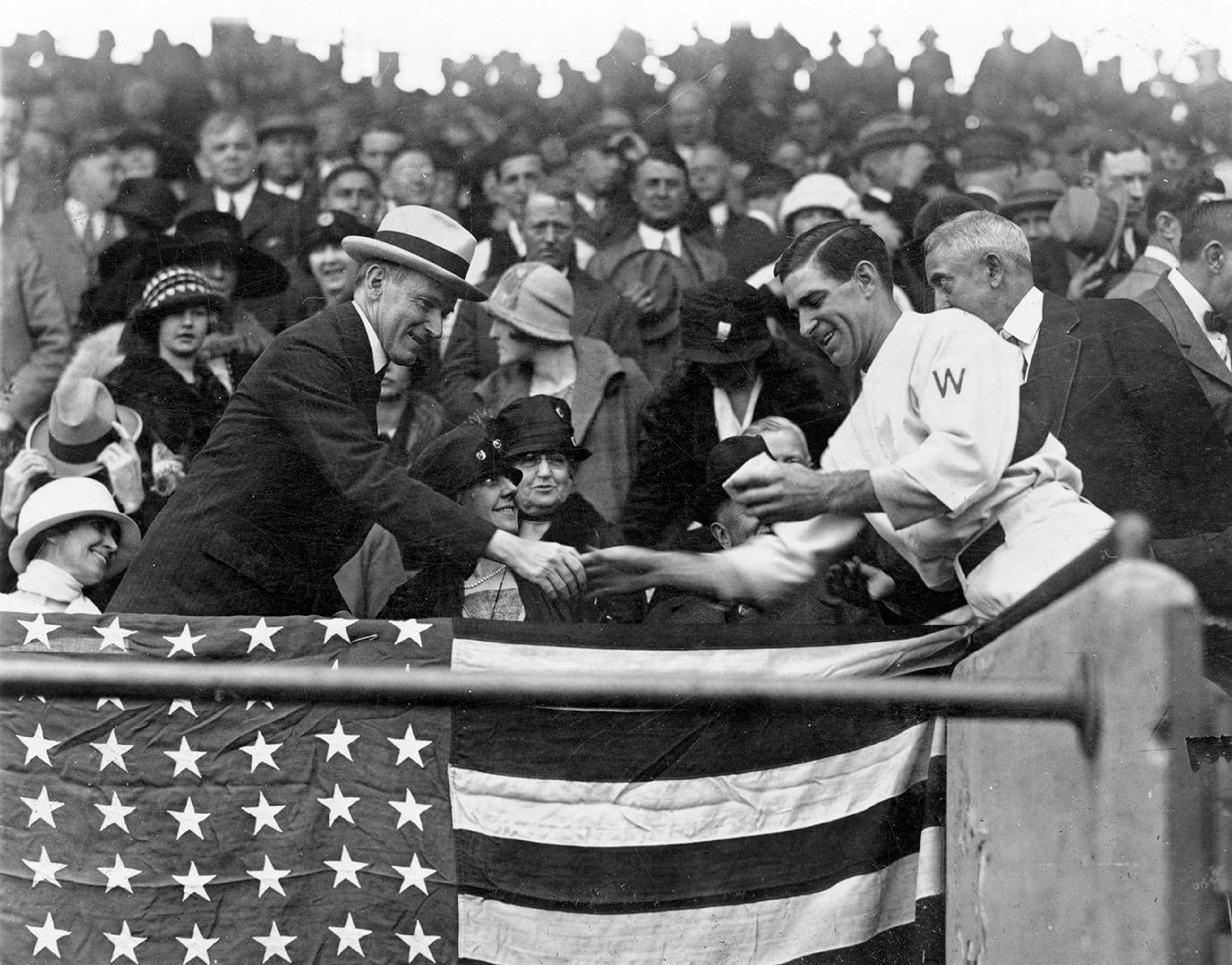 5187 mas 1924 coolidge presented with world series baseball loc